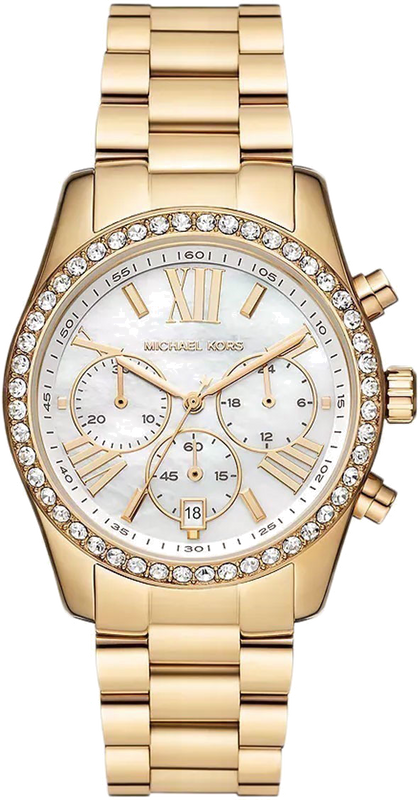  Shop Authentic Michael Kors Lexington Mother of Pearl White Dial Gold Steel Strap Watch For Women - MK7241 - Luxxuri
