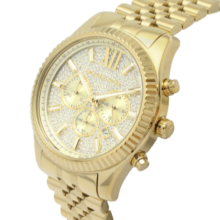  Shop Authentic Michael Kors Lexington Chronograph Gold Dial Gold Steel Strap Watch For Men - MK8579 - Luxxuri