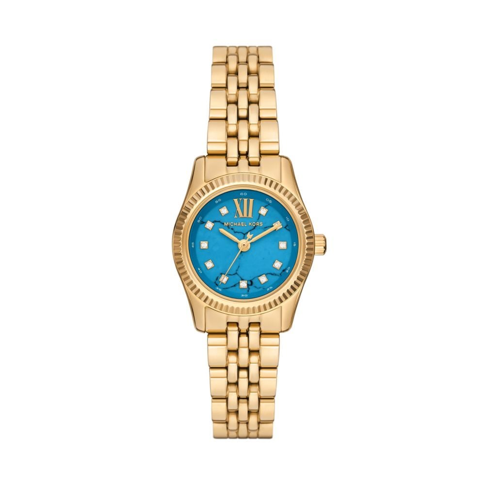 Shop Authentic Michael Kors Lexington Three Hand Blue Dial Gold Steel Strap Watch for Women - MK4813 - Luxxuri
