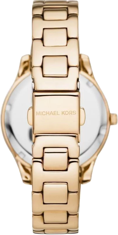  Shop Authentic Michael Kors Liliane Mother of Pearl White Dial Gold Steel Strap Watch For Women - MK4555 - Luxxuri