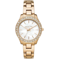  Shop Authentic Michael Kors Liliane Mother of Pearl White Dial Gold Steel Strap Watch For Women - MK4555 - Luxxuri