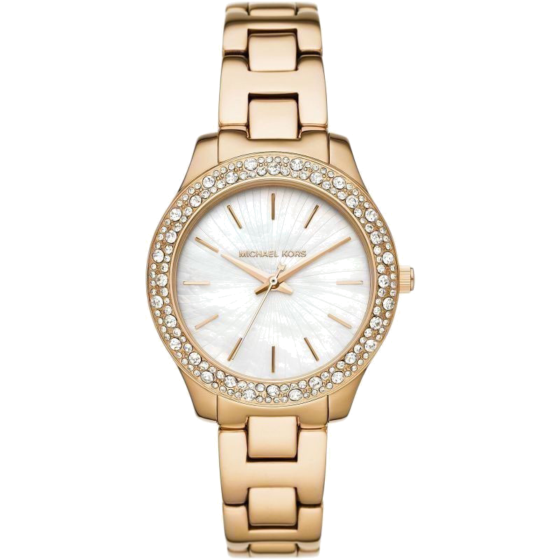  Shop Authentic Michael Kors Liliane Mother of Pearl White Dial Gold Steel Strap Watch For Women - MK4555 - Luxxuri