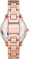  Shop Authentic Michael Kors Liliane Three Hand Rose Gold Dial Rose Gold Steel Strap Watch For Women - MK4651 - Luxxuri