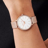  Shop Authentic Michael Kors Pyper Quartz Mother of Pearl White Dial Rose Gold Mesh Strap Watch For Women - MK4588 - Luxxuri