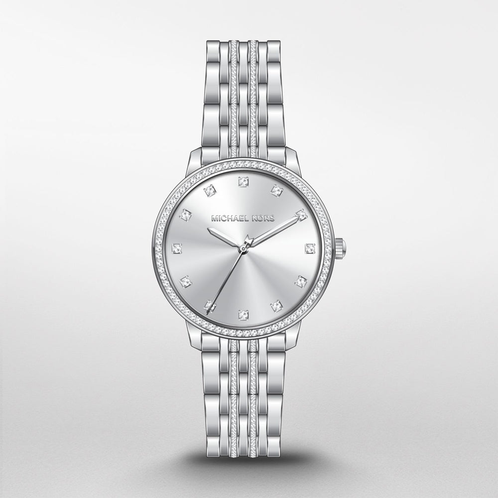 Michael Kors Melissa Quartz Silver Dial Silver Steel Strap Watch for Women - MK4367