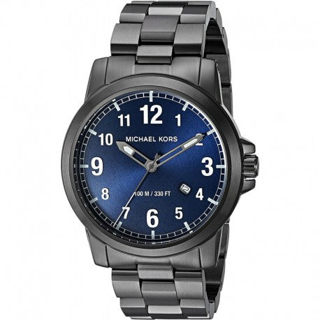  Shop Authentic Michael Kors Paxton Analog Blue Dial Grey Steel Strap Watch For Men - MK8499 - Luxxuri