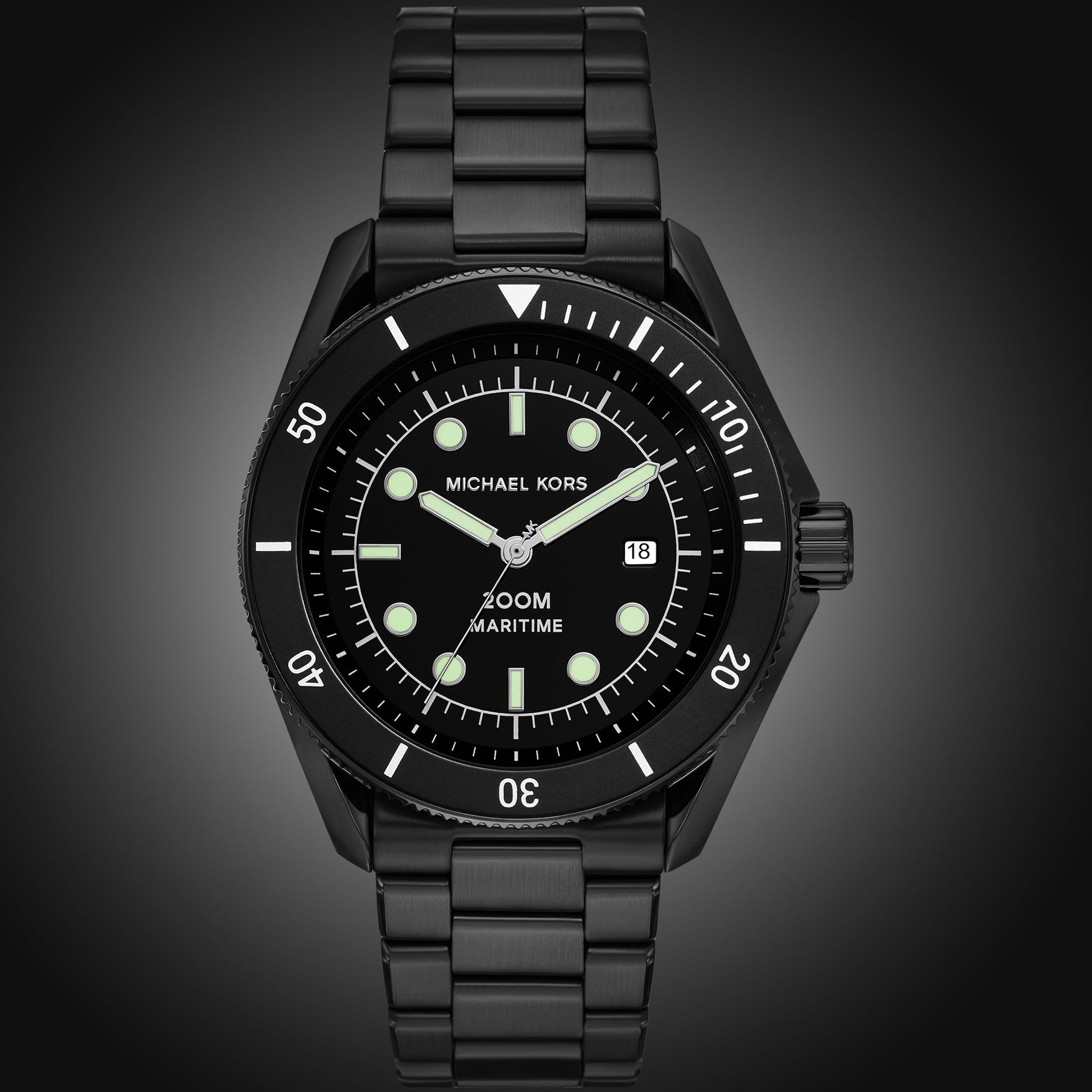  Shop Authentic Michael Kors Maritime Three Hand Black Dial Black Steel Strap Watch for Men - MK9181 - Luxxuri