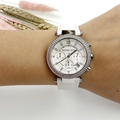 Michael Kors Parker White Dial White Leather Strap Watch for Women - MK2277