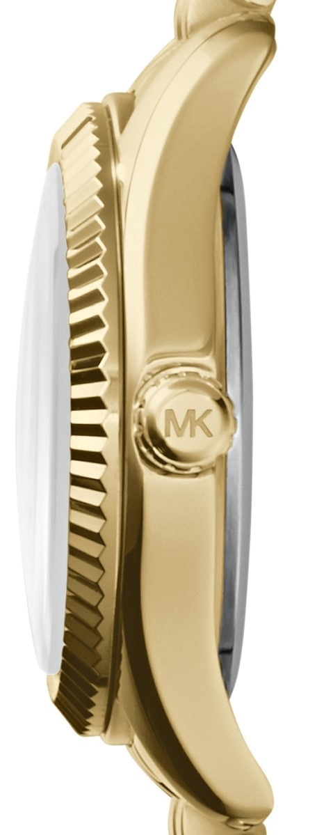 Michael Kors Lexington Quartz Blue Dial Gold Steel Strap Watch For Women - MK3271