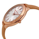  Shop Authentic Michael Kors Runway Slim Quartz White Dial Beige Leather Strap Watch For Women - MK2284 - Luxxuri