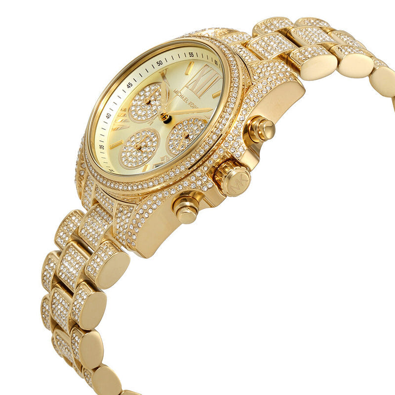  Shop Authentic Michael Kors Mini Bradshaw Crystals Gold Dial Gold Steel Strap Watch For Women - MK6494 - Luxxuri