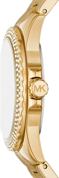  Shop Authentic Michael Kors Everest Three-Hand Mother of Pearl White Dial Gold Steel Strap Watch For Women - MK7363 - Luxxuri