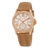  Shop Authentic Michael Kors Sage Three-Hand Mother of Pearl White Dial Brown Leather Strap Watch for Women - MK4819 - Luxxuri