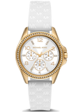  Shop Authentic Michael Kors Mini Pilot Quartz Silver Dial White Silicone Strap Watch For Women - MK7372 - Luxxuri