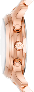 Michael Kors Runway Chronograph Rose Gold Dial Rose Gold Steel Strap Watch For Women - MK7327