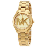  Shop Authentic Michael Kors Slim Runway Gold Dial Gold Steel Strap Watch for Women - MK3477 - Luxxuri