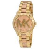  Shop Authentic Michael Kors Mini Slim Runway Rose Gold Dial Two Tone Steel Strap Watch for Women - MK3650 - Luxxuri