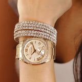  Shop Authentic Michael Kors Byrn Quartz Gold Dial Gold Steel Strap Watch For Women - MK6134 - Luxxuri