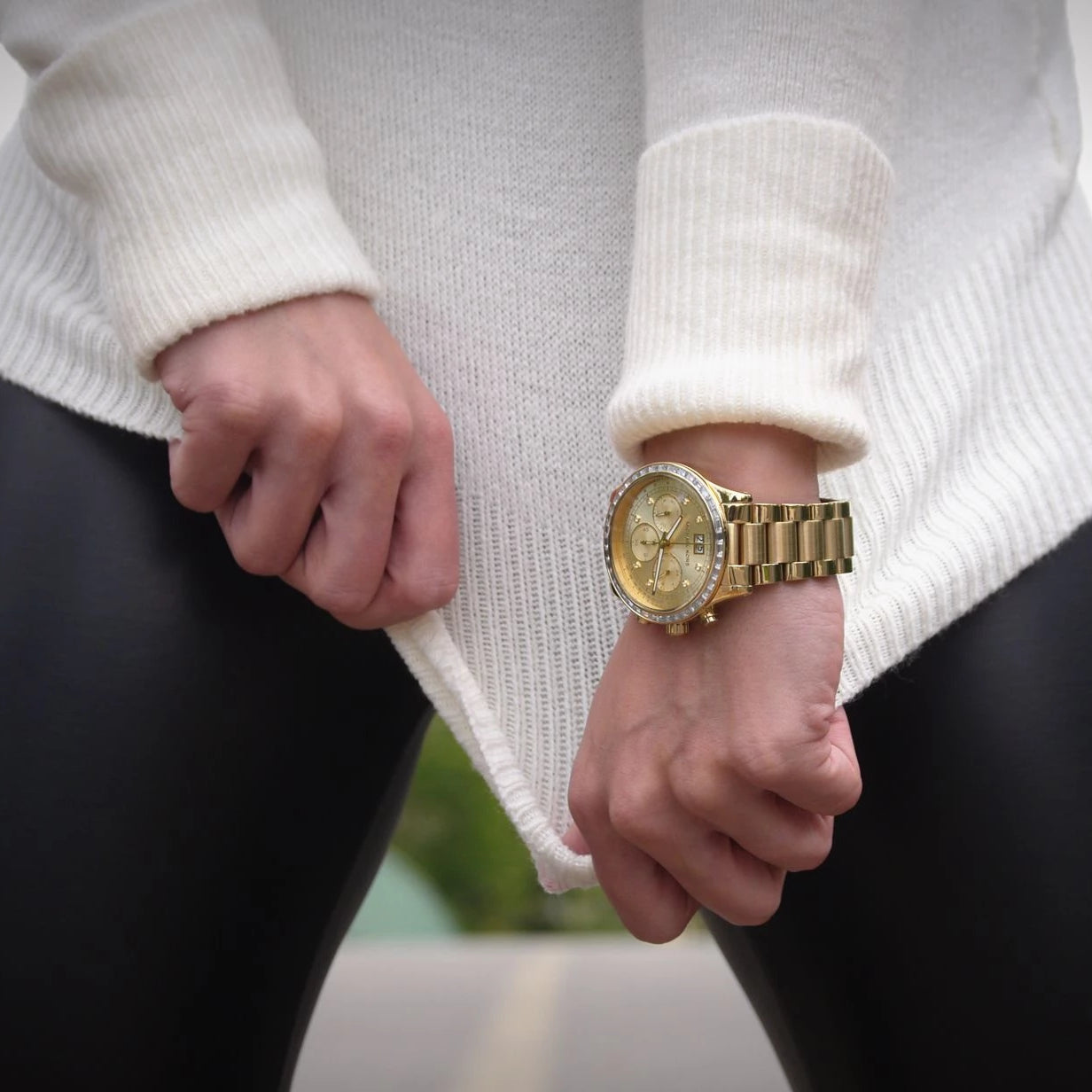 Michael Kors Brinkley Diamonds Gold Dial Gold Steel Strap Watch for Women - MK6187