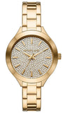  Shop Authentic Michael Kors Slim Runway Crystals Gold Dial Gold Steel Strap Watch for Women - MK1046 - Luxxuri