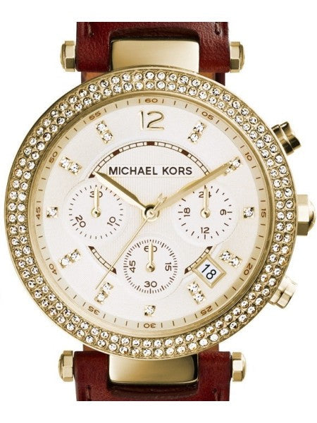  Shop Authentic Michael Kors Parker Champagne Dial Brown Leather Strap Watch for Women - MK2249 - Luxxuri
