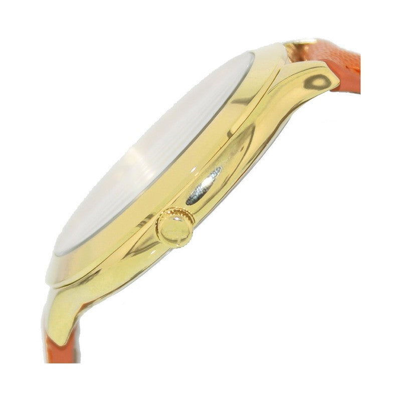  Shop Authentic Michael Kors Runway Quartz Gold Dial Orange Leather Strap Watch For Women - MK2275 - Luxxuri