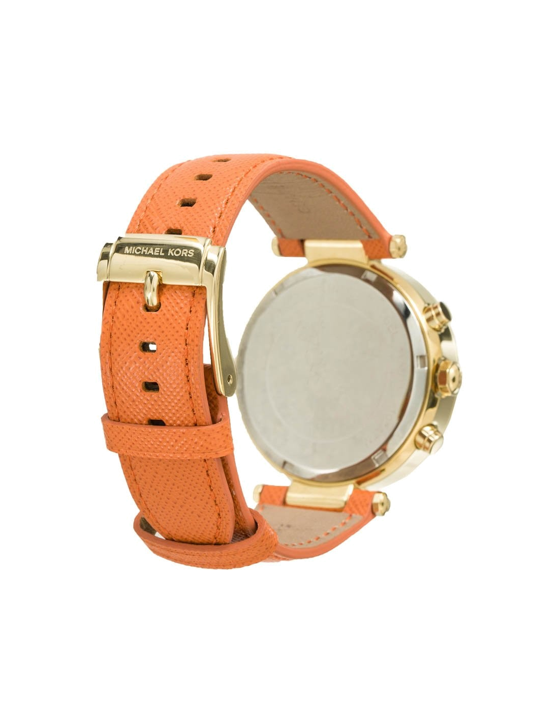 Michael Kors Parker Champagne Dial Orange Leather Strap Watch for Women - MK2279
