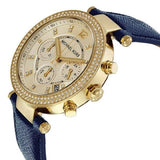  Shop Authentic Michael Kors Parker Gold Dial Blue Leather Strap Watch for Women - MK2280 - Luxxuri
