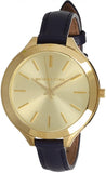  Shop Authentic Michael Kors Runway Quartz Gold Dial Blue Leather Strap Watch For Women - MK2285 - Luxxuri