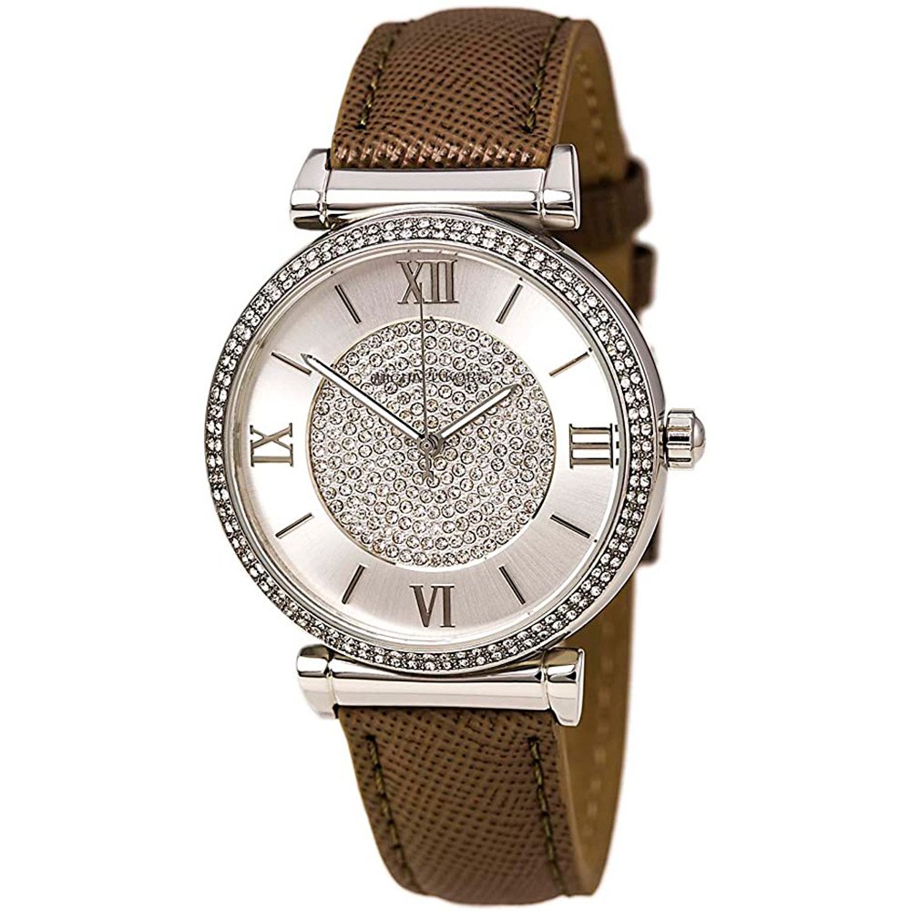  Shop Authentic Michael Kors Caitlin Quartz Silver Dial Gray Leather Strap Watch For Women - MK2377 - Luxxuri