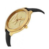  Shop Authentic Michael Kors Slim Runway Quartz Gold Dial Black Leather Strap Watch For Women - MK2392 - Luxxuri