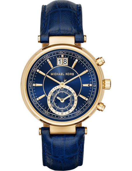  Shop Authentic Michael Kors Sawyer Blue Dial Blue Leather Strap Watch for Women - MK2425 - Luxxuri