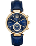  Shop Authentic Michael Kors Sawyer Blue Dial Blue Leather Strap Watch for Women - MK2425 - Luxxuri