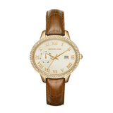  Shop Authentic Michael Kors Whitley Quartz Gold Dial Brown Leather Strap Watch For Women - MK2428 - Luxxuri