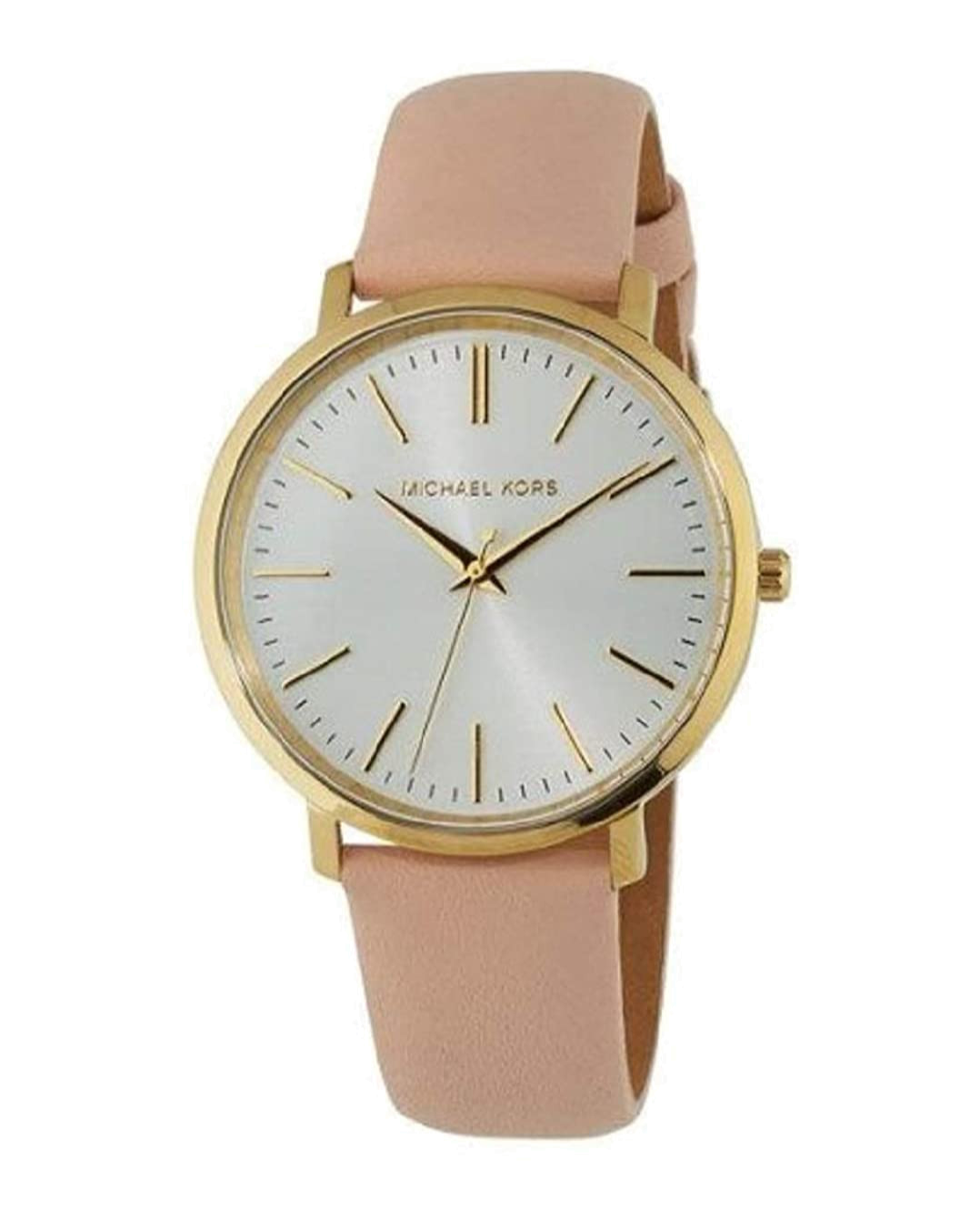 Michael Kors Jaryn Quartz Gold Dial Pink Leather Strap Watch For Women - MK2471