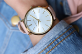  Shop Authentic Michael Kors Jaryn Quartz Gold Dial Pink Leather Strap Watch For Women - MK2471 - Luxxuri