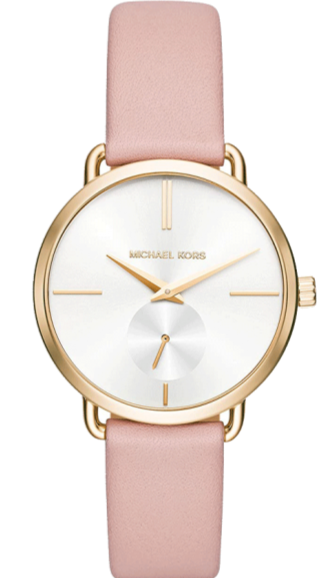  Shop Authentic Michael Kors Portia Quartz White Dial Pink Leather Strap Watch For Women - MK2659 - Luxxuri