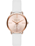  Shop Authentic Michael Kors Portia Rose Gold Dial White Leather Strap Watch For Women - MK2660 - Luxxuri