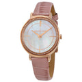  Shop Authentic Michael Kors Cinthia Mother of Pearl Dial Pink Leather Strap Watch for Women - MK2663 - Luxxuri