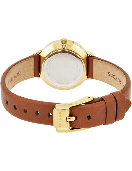  Shop Authentic Michael Kors Portia Quartz White Dial Brown Leather Strap Watch For Women - MK2734 - Luxxuri
