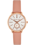  Shop Authentic Michael Kors Petite Portia Silver Dial Pink Rubber Strap Watch For Women - MK2735 - Luxxuri