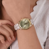  Shop Authentic Michael Kors Jaycie Quartz Gold Dial White Leather Strap Watch for Women - MK2861 - Luxxuri