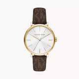  Shop Authentic Michael Kors Addyson Three-Hand Silver Dial Brown Leather Strap Watch for Women - MK2945 - Luxxuri