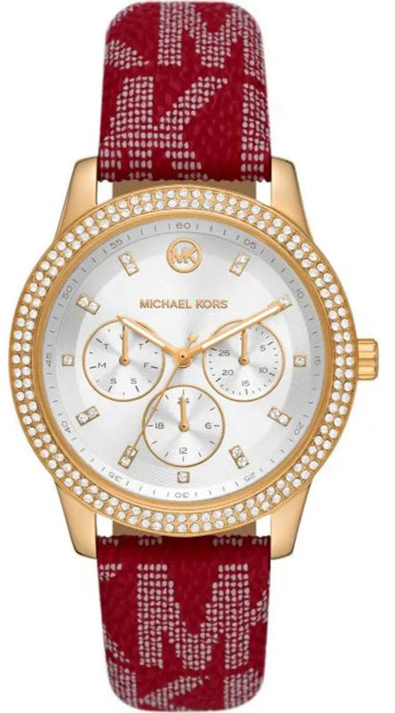  Shop Authentic Michael Kors Tibby Multifunction Silver Dial Red Leather Strap Watch For Women - MK2975 - Luxxuri