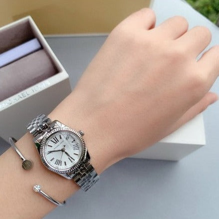  Shop Authentic Michael Kors Lexington Quartz White Dial Silver Steel Strap Watch For Women - MK3228 - Luxxuri