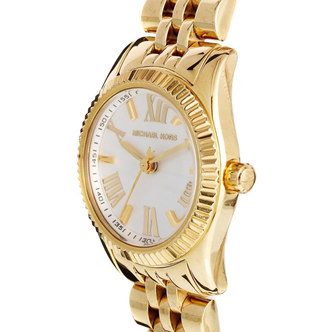  Shop Authentic Michael Kors Lexington Quartz Silver Dial Gold Steel Strap Watch For Women - MK3229 - Luxxuri
