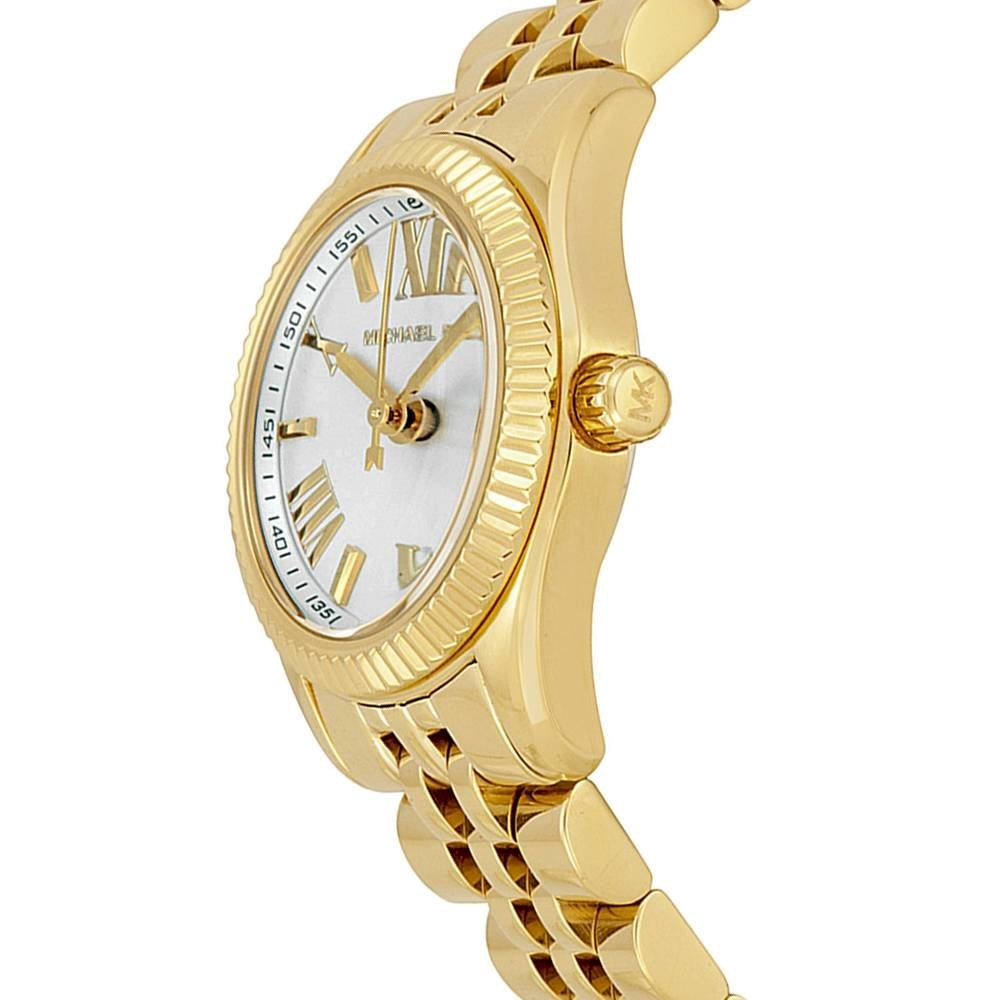  Shop Authentic Michael Kors Lexington Quartz Silver Dial Gold Steel Strap Watch For Women - MK3229 - Luxxuri