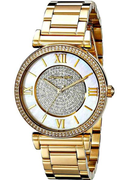  Shop Authentic Michael Kors Catlin Mother of Pearl Dial Gold Steel Strap Watch for Women - MK3332 - Luxxuri