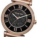  Shop Authentic Michael Kors Catlin Black Diamonds Dial Rose Gold Steel Strap Watch for Women - MK3356 - Luxxuri