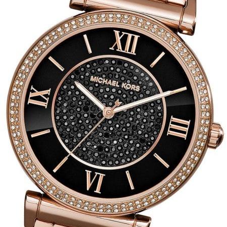  Shop Authentic Michael Kors Catlin Black Diamonds Dial Rose Gold Steel Strap Watch for Women - MK3356 - Luxxuri